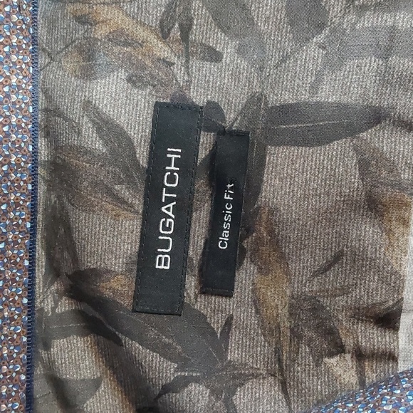 Bugatchi Mens Neutral Leaf Print Button down Dress Shirt Camo Sz.Large - Picture 9 of 9